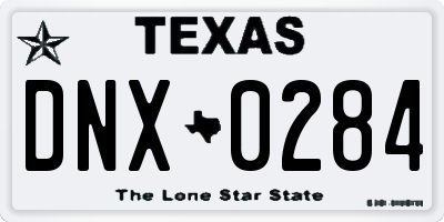 TX license plate DNX0284