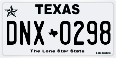 TX license plate DNX0298