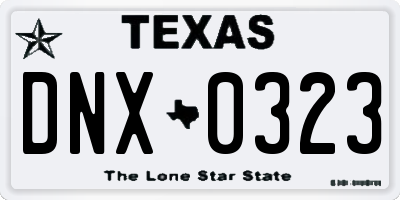 TX license plate DNX0323