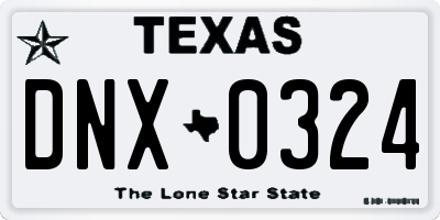 TX license plate DNX0324
