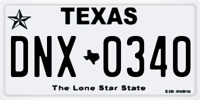 TX license plate DNX0340