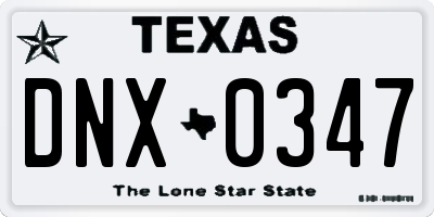 TX license plate DNX0347