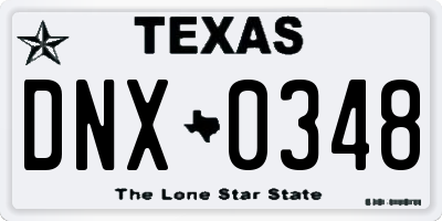 TX license plate DNX0348