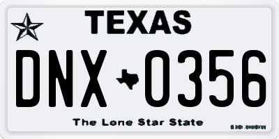 TX license plate DNX0356