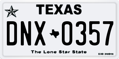TX license plate DNX0357