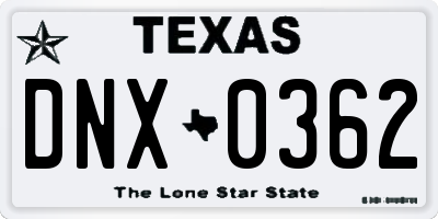 TX license plate DNX0362
