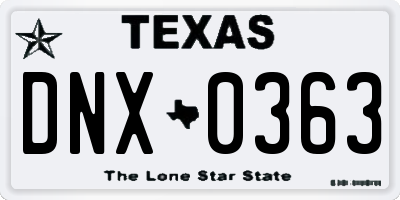 TX license plate DNX0363