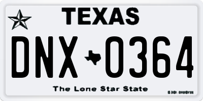 TX license plate DNX0364