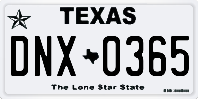 TX license plate DNX0365