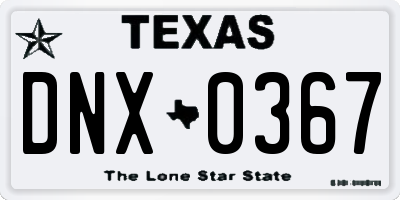 TX license plate DNX0367