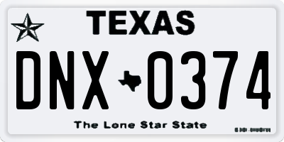 TX license plate DNX0374