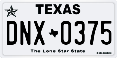 TX license plate DNX0375