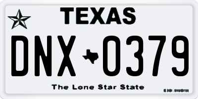 TX license plate DNX0379