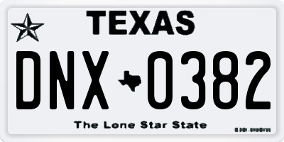 TX license plate DNX0382