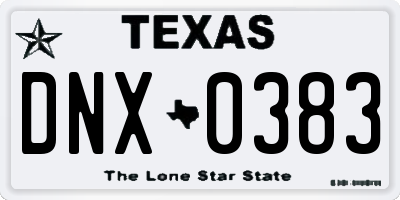TX license plate DNX0383
