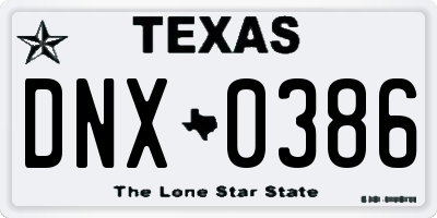 TX license plate DNX0386