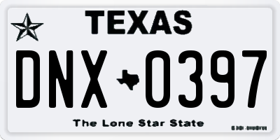 TX license plate DNX0397