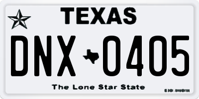 TX license plate DNX0405