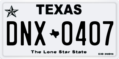 TX license plate DNX0407