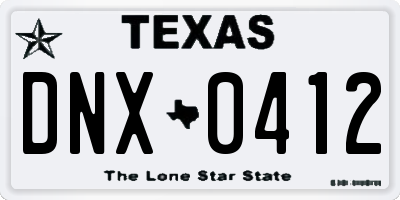 TX license plate DNX0412