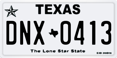 TX license plate DNX0413
