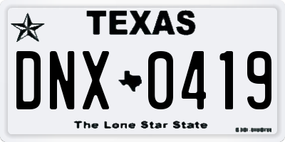 TX license plate DNX0419
