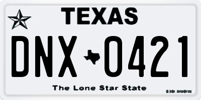 TX license plate DNX0421