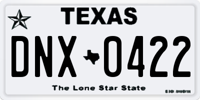 TX license plate DNX0422