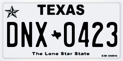 TX license plate DNX0423