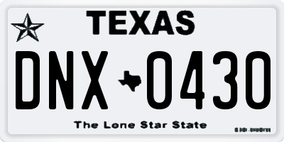 TX license plate DNX0430