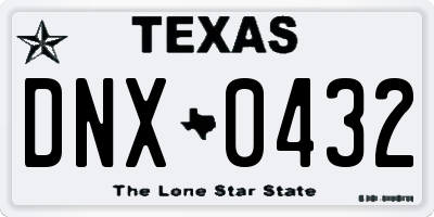 TX license plate DNX0432