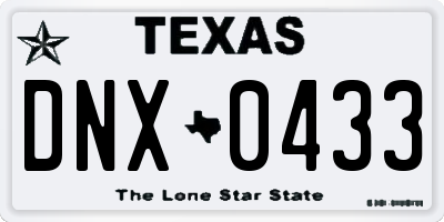 TX license plate DNX0433