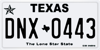 TX license plate DNX0443
