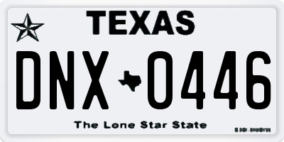 TX license plate DNX0446