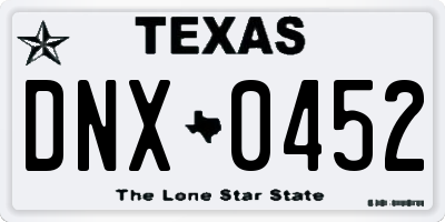 TX license plate DNX0452