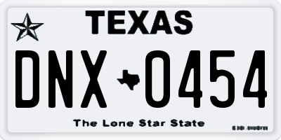 TX license plate DNX0454