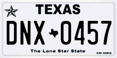 TX license plate DNX0457