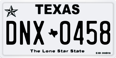 TX license plate DNX0458