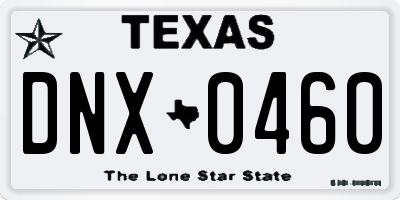 TX license plate DNX0460
