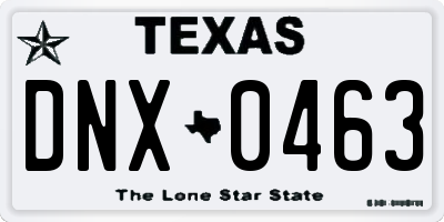 TX license plate DNX0463