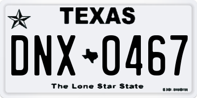 TX license plate DNX0467