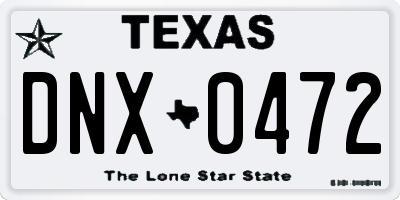 TX license plate DNX0472