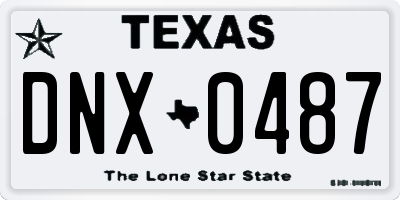 TX license plate DNX0487