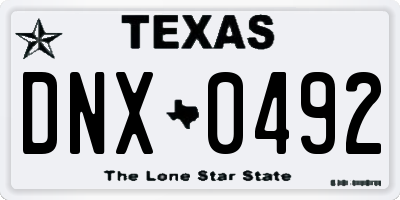 TX license plate DNX0492