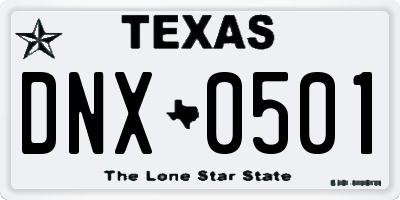 TX license plate DNX0501