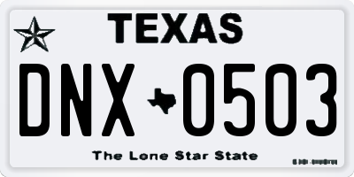 TX license plate DNX0503