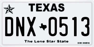 TX license plate DNX0513