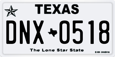 TX license plate DNX0518