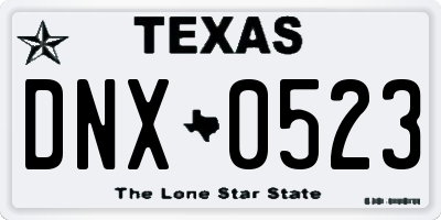 TX license plate DNX0523