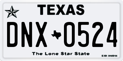 TX license plate DNX0524